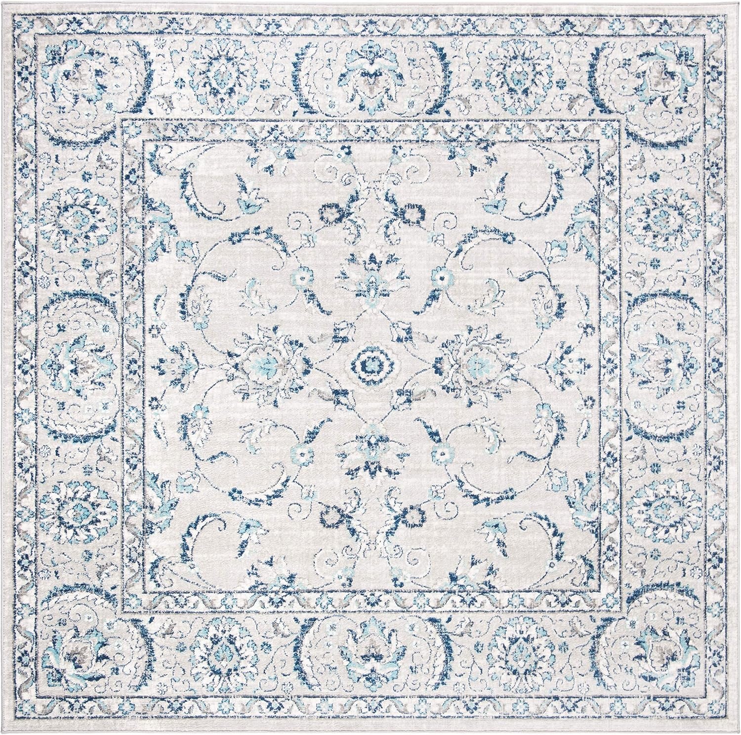 image:imageSAFAVIEH Area Rug 8x10 Brentwood Collection Large Light Grey amp Blue Oriental Floral Scroll Design NonShedding amp Easy Cleaning Ideal for Living Room Bedroom Office Dining Space BNT854GLight Grey Blue