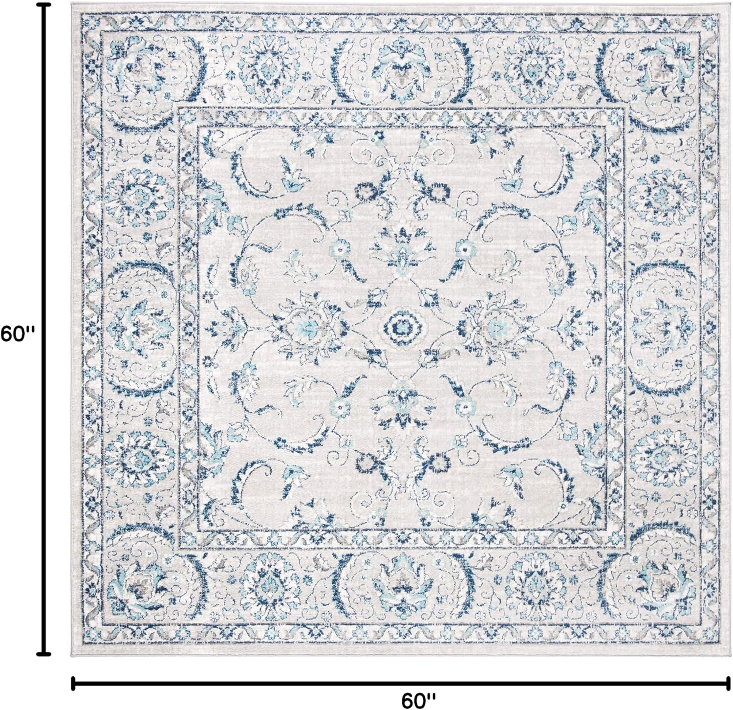 image:imageSAFAVIEH Area Rug 8x10 Brentwood Collection Large Light Grey amp Blue Oriental Floral Scroll Design NonShedding amp Easy Cleaning Ideal for Living Room Bedroom Office Dining Space BNT854GLight Grey Blue