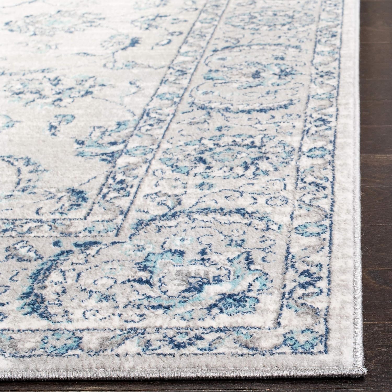 image:imageSAFAVIEH Area Rug 8x10 Brentwood Collection Large Light Grey amp Blue Oriental Floral Scroll Design NonShedding amp Easy Cleaning Ideal for Living Room Bedroom Office Dining Space BNT854GLight Grey Blue