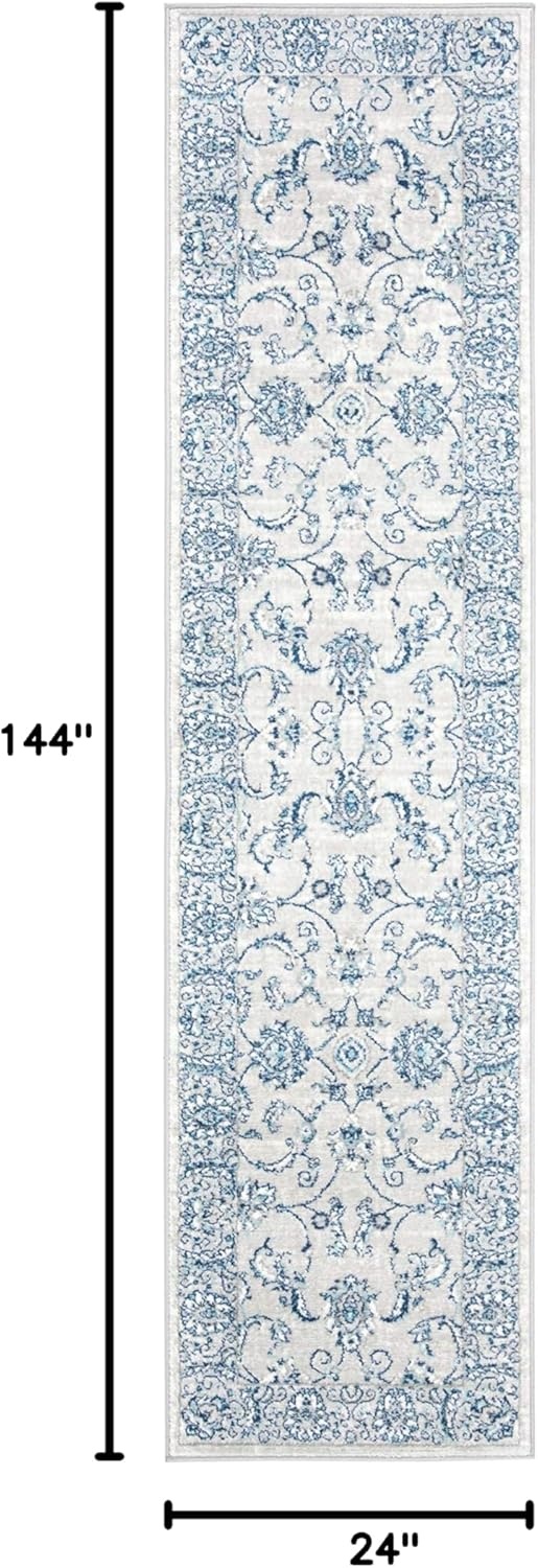 image:imageSAFAVIEH Area Rug 8x10 Brentwood Collection Large Light Grey amp Blue Oriental Floral Scroll Design NonShedding amp Easy Cleaning Ideal for Living Room Bedroom Office Dining Space BNT854GLight Grey Blue