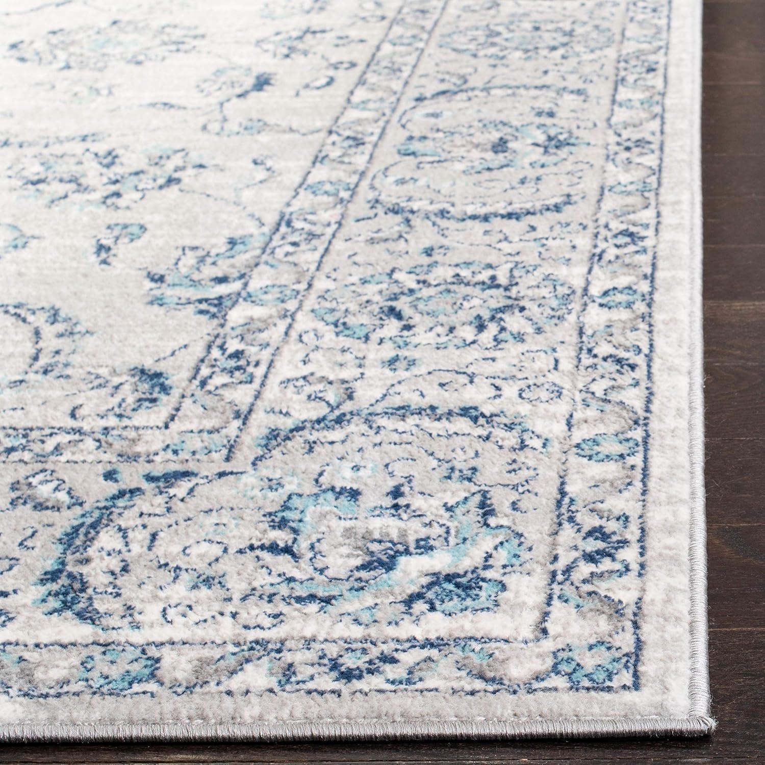 image:imageSAFAVIEH Area Rug 8x10 Brentwood Collection Large Light Grey amp Blue Oriental Floral Scroll Design NonShedding amp Easy Cleaning Ideal for Living Room Bedroom Office Dining Space BNT854GLight Grey Blue