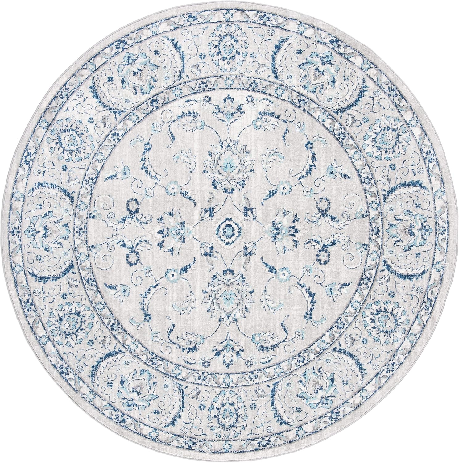 image:imageSAFAVIEH Area Rug 8x10 Brentwood Collection Large Light Grey amp Blue Oriental Floral Scroll Design NonShedding amp Easy Cleaning Ideal for Living Room Bedroom Office Dining Space BNT854GLight Grey Blue