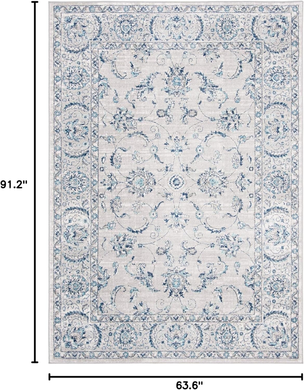 image:imageSAFAVIEH Area Rug 8x10 Brentwood Collection Large Light Grey amp Blue Oriental Floral Scroll Design NonShedding amp Easy Cleaning Ideal for Living Room Bedroom Office Dining Space BNT854GLight Grey Blue