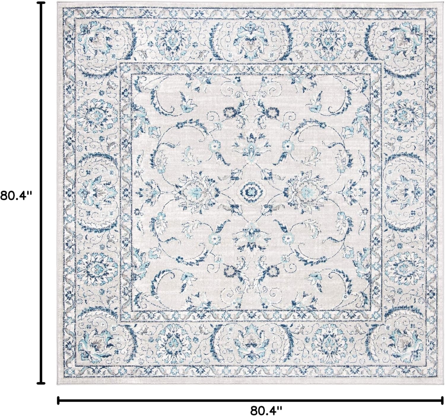 image:imageSAFAVIEH Area Rug 8x10 Brentwood Collection Large Light Grey amp Blue Oriental Floral Scroll Design NonShedding amp Easy Cleaning Ideal for Living Room Bedroom Office Dining Space BNT854GLight Grey Blue