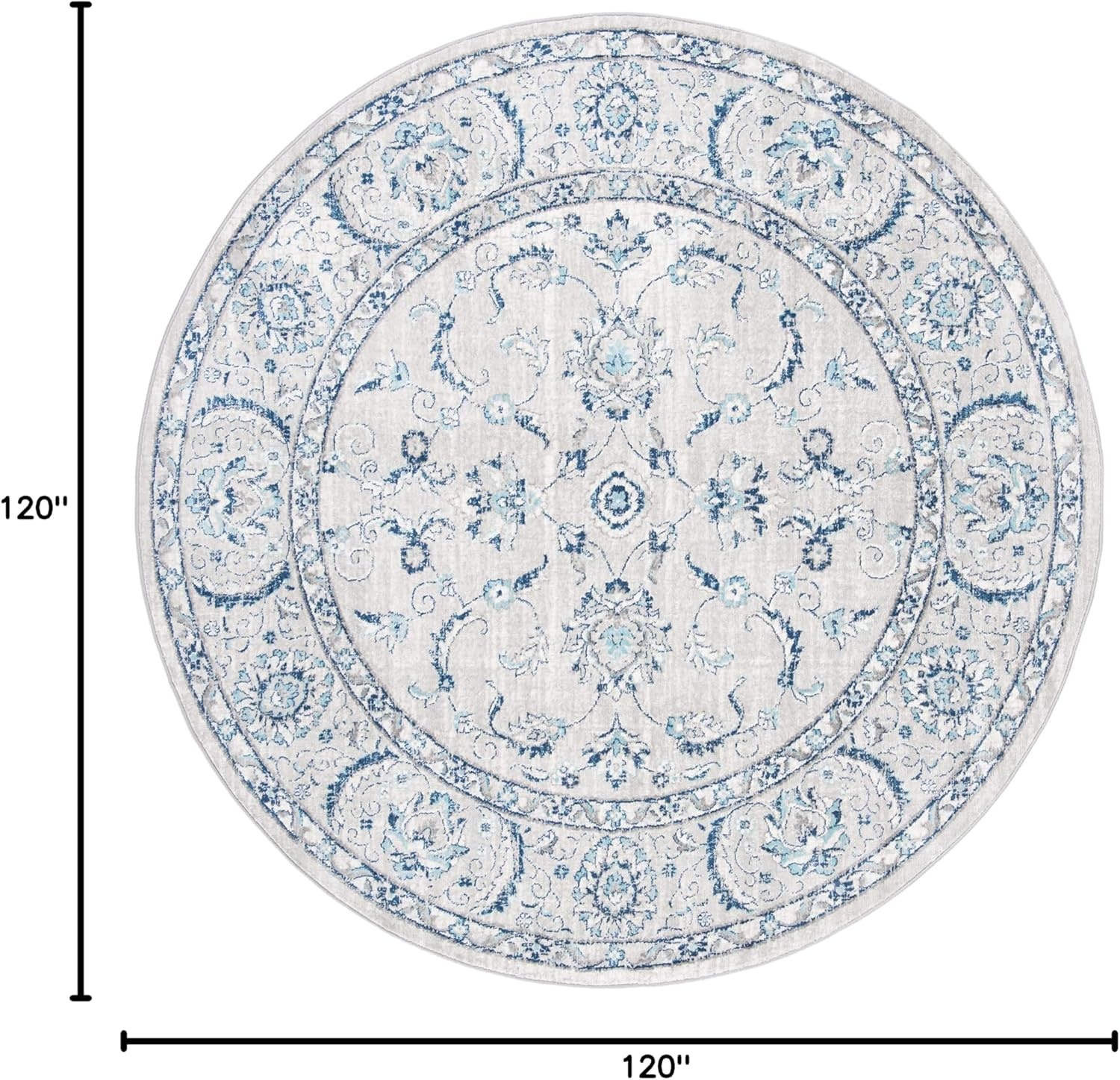 image:imageSAFAVIEH Area Rug 8x10 Brentwood Collection Large Light Grey amp Blue Oriental Floral Scroll Design NonShedding amp Easy Cleaning Ideal for Living Room Bedroom Office Dining Space BNT854GLight Grey Blue