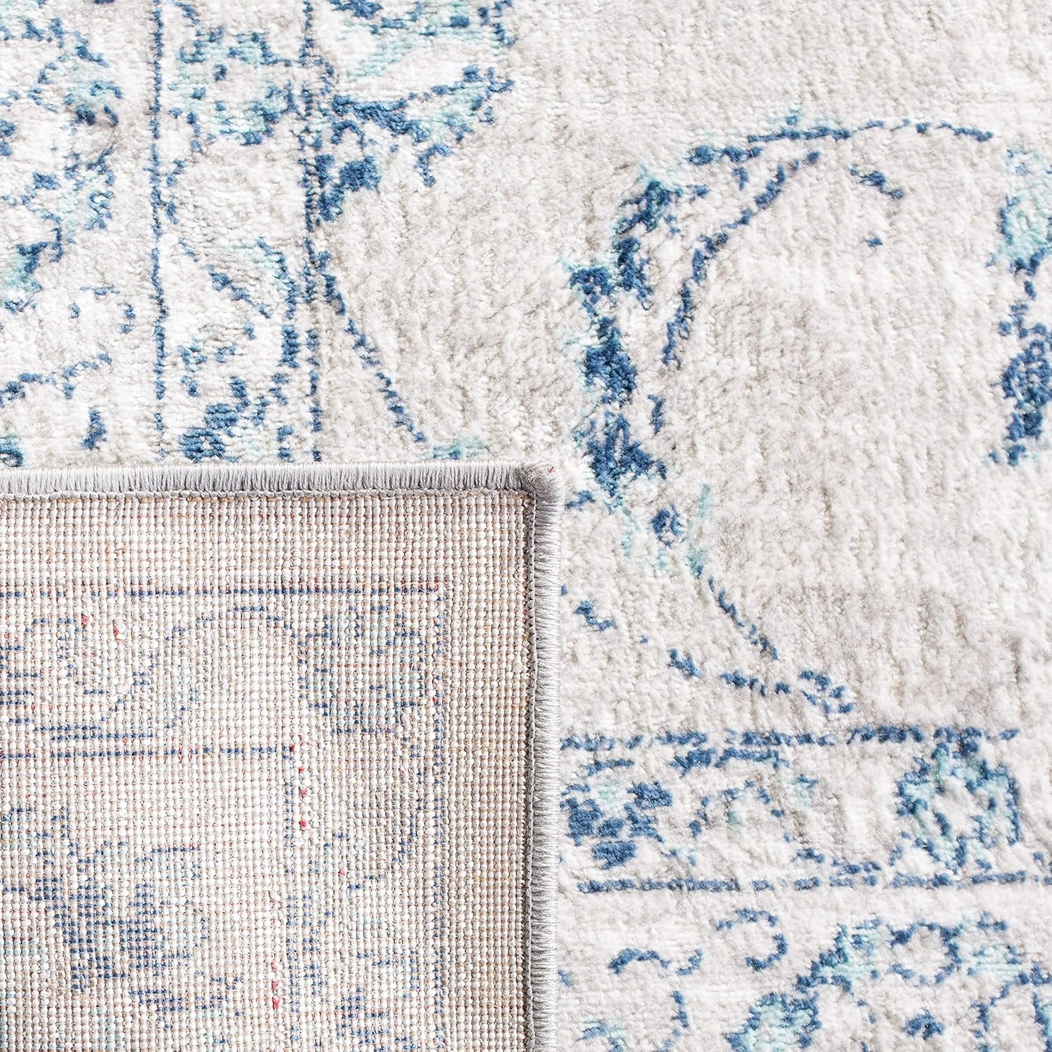 image:imageSAFAVIEH Area Rug 8x10 Brentwood Collection Large Light Grey amp Blue Oriental Floral Scroll Design NonShedding amp Easy Cleaning Ideal for Living Room Bedroom Office Dining Space BNT854GLight Grey Blue