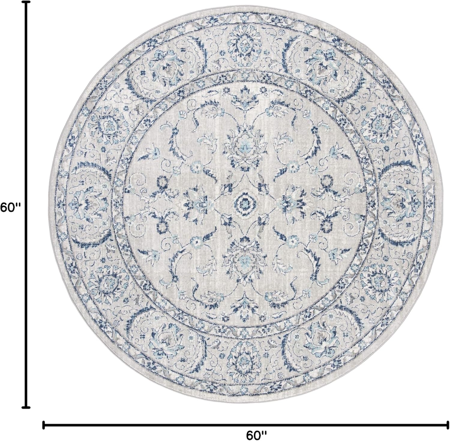 image:imageSAFAVIEH Area Rug 8x10 Brentwood Collection Large Light Grey amp Blue Oriental Floral Scroll Design NonShedding amp Easy Cleaning Ideal for Living Room Bedroom Office Dining Space BNT854GLight Grey Blue