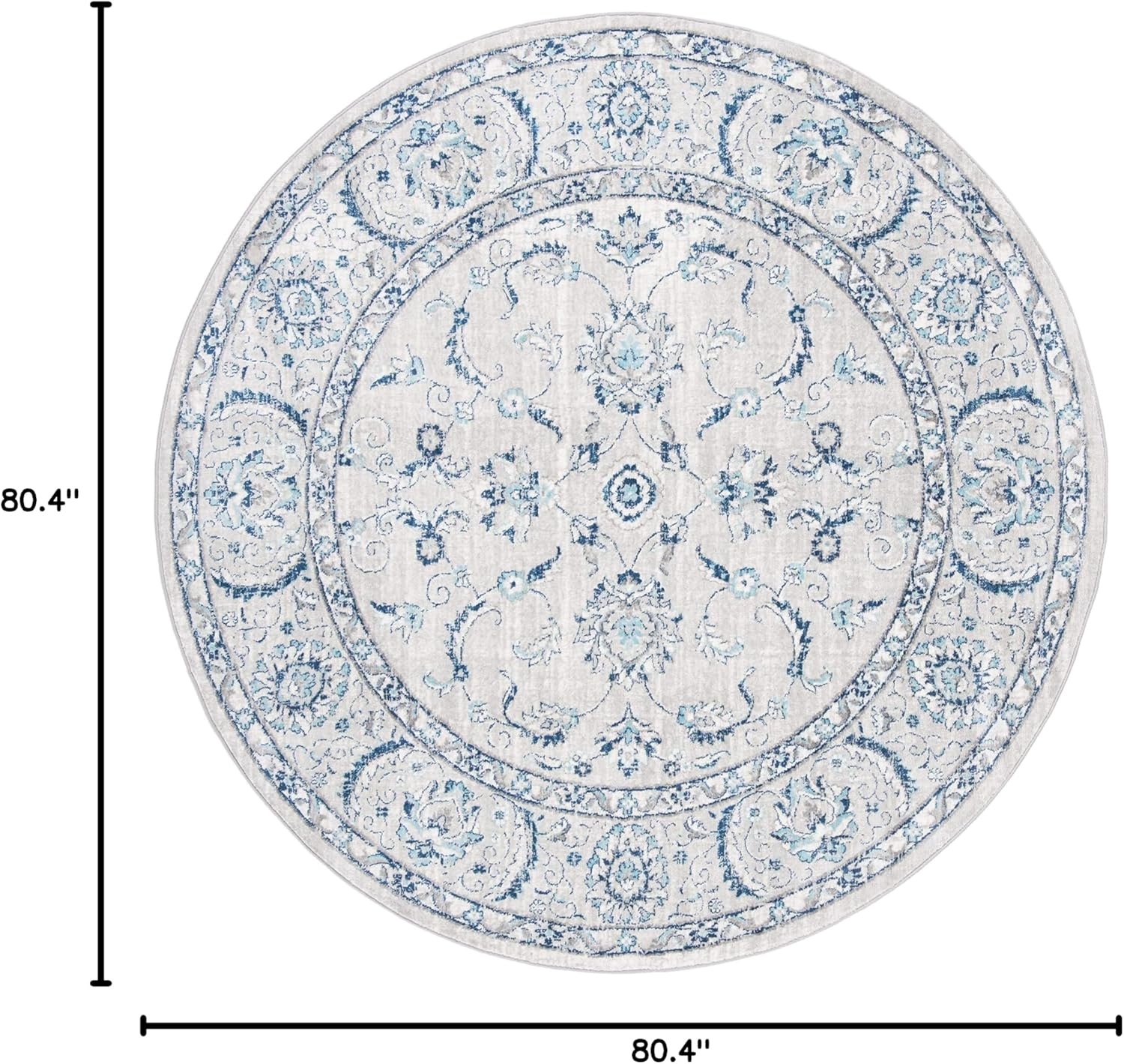 image:imageSAFAVIEH Area Rug 8x10 Brentwood Collection Large Light Grey amp Blue Oriental Floral Scroll Design NonShedding amp Easy Cleaning Ideal for Living Room Bedroom Office Dining Space BNT854GLight Grey Blue
