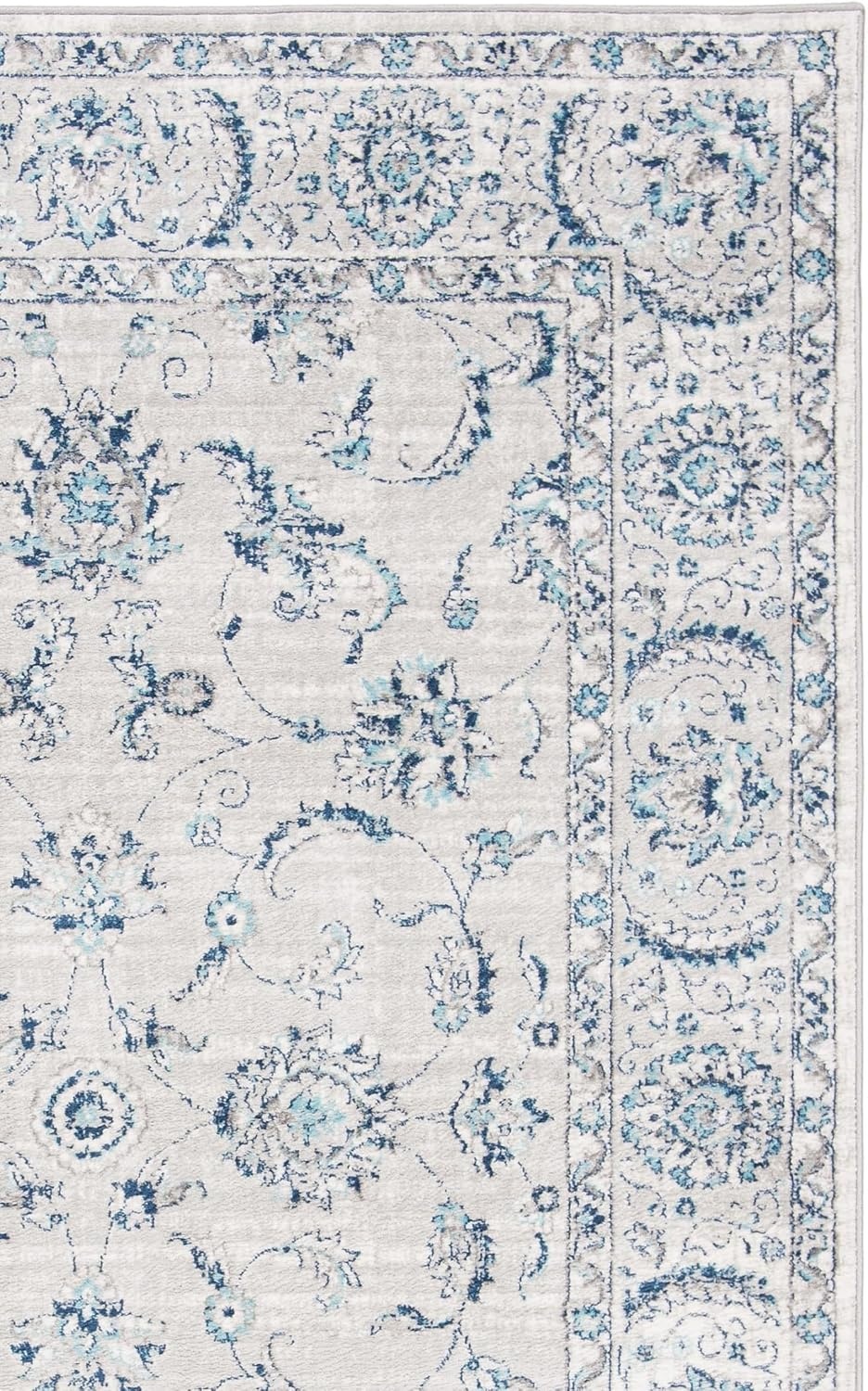image:imageSAFAVIEH Area Rug 8x10 Brentwood Collection Large Light Grey amp Blue Oriental Floral Scroll Design NonShedding amp Easy Cleaning Ideal for Living Room Bedroom Office Dining Space BNT854GLight Grey Blue
