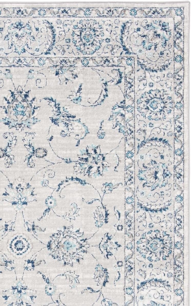 image:imageSAFAVIEH Area Rug 8x10 Brentwood Collection Large Light Grey amp Blue Oriental Floral Scroll Design NonShedding amp Easy Cleaning Ideal for Living Room Bedroom Office Dining Space BNT854GLight Grey Blue