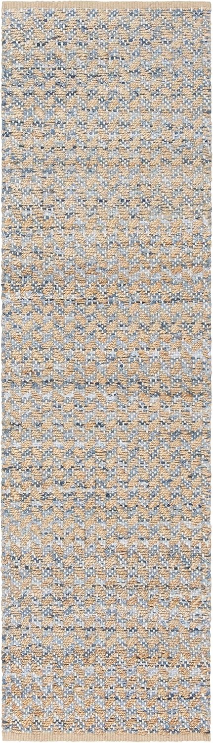 image:imageSAFAVIEH Area Rug 8x10 Cape Cod Collection Large Blue amp Natural Handmade Braided Jute Boho Design Ideal for Living Room Bedroom Office Dining Space CAP305MBlueNatural