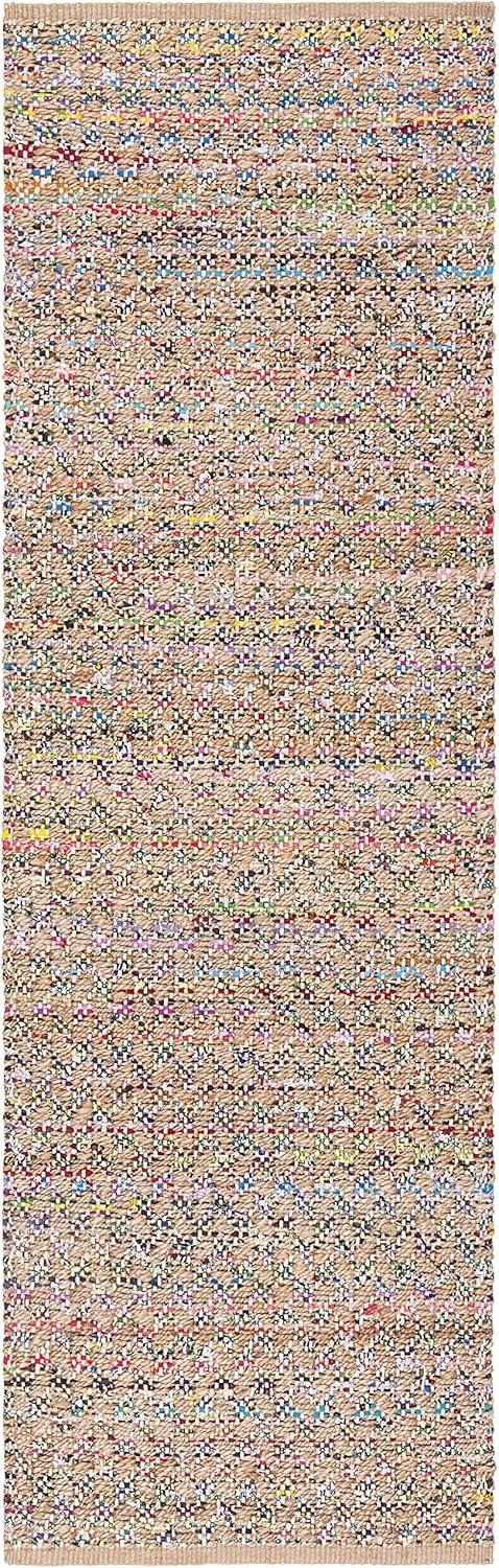 image:imageSAFAVIEH Area Rug 8x10 Cape Cod Collection Large Blue amp Natural Handmade Braided Jute Boho Design Ideal for Living Room Bedroom Office Dining Space CAP305MRedNatural