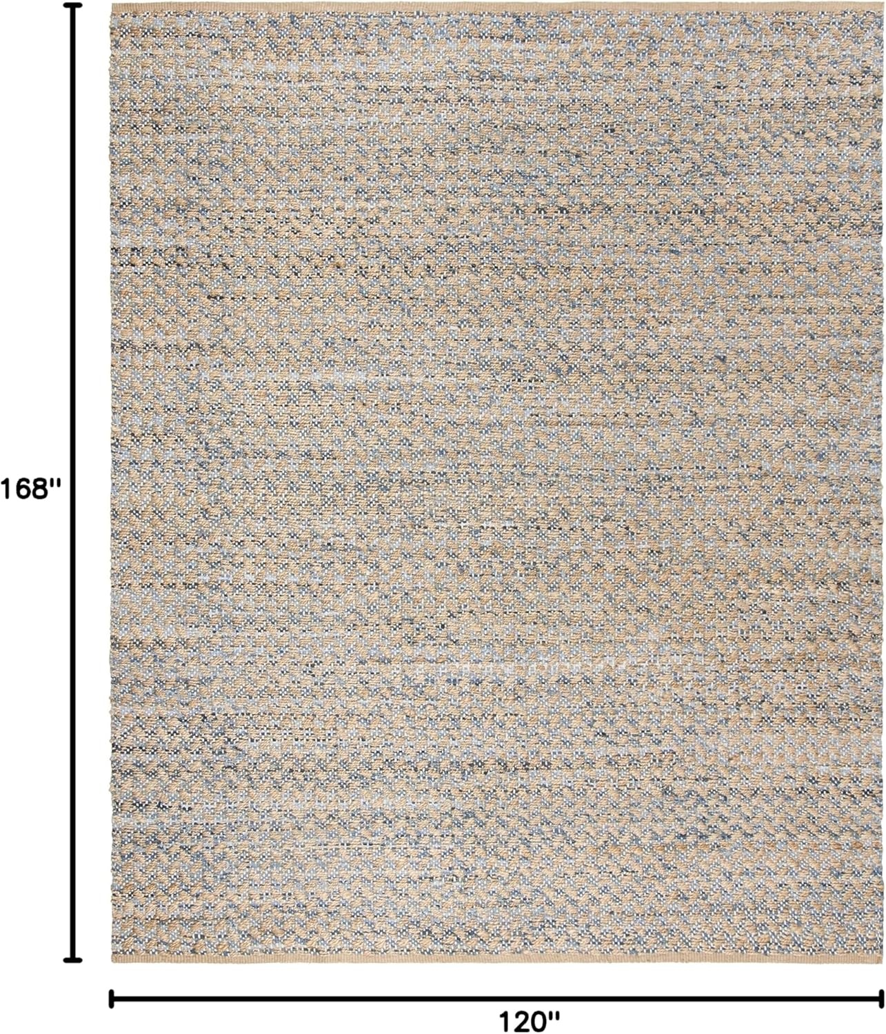 image:imageSAFAVIEH Area Rug 8x10 Cape Cod Collection Large Blue amp Natural Handmade Braided Jute Boho Design Ideal for Living Room Bedroom Office Dining Space CAP305MBlueNatural