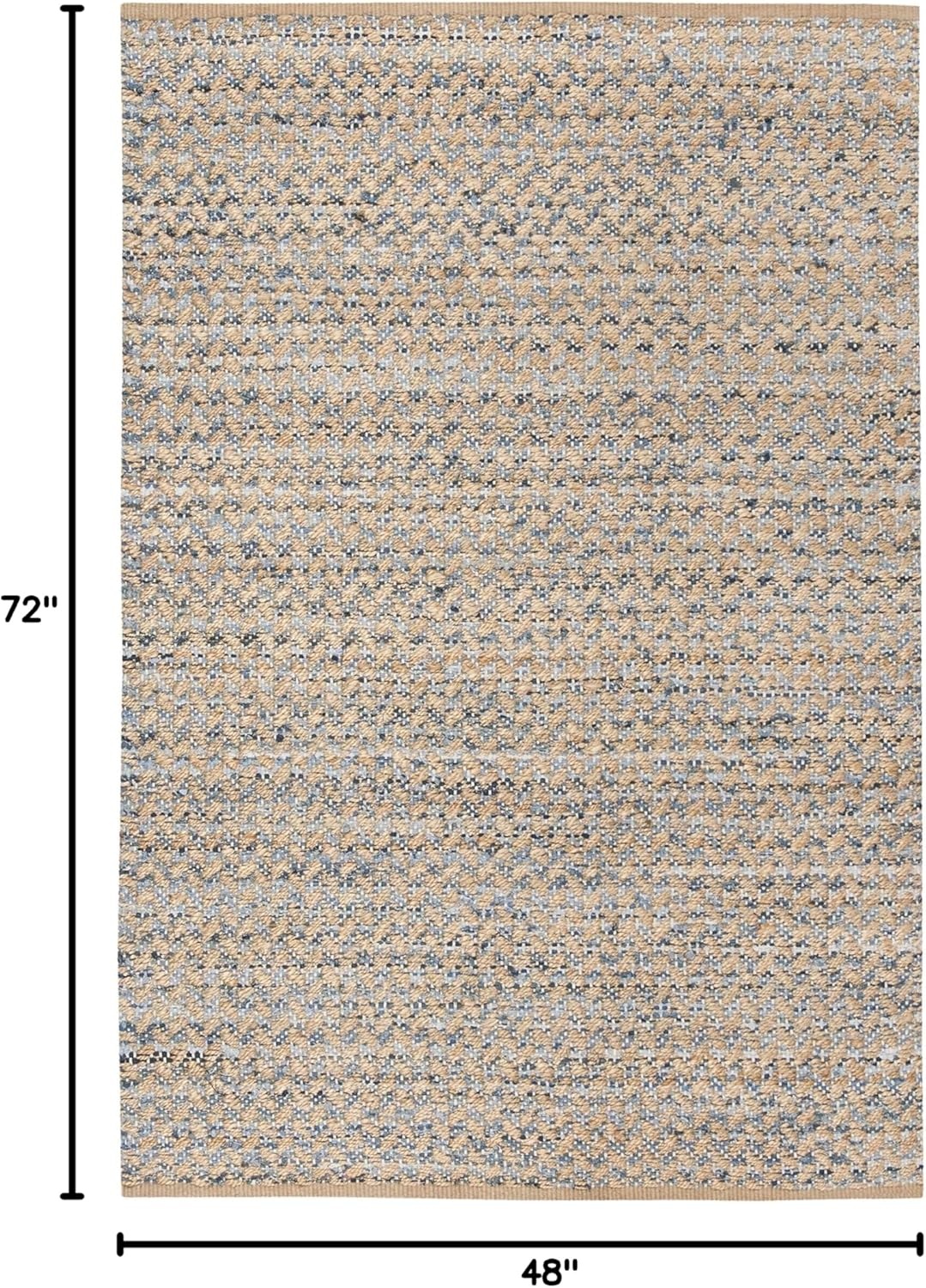 image:imageSAFAVIEH Area Rug 8x10 Cape Cod Collection Large Blue amp Natural Handmade Braided Jute Boho Design Ideal for Living Room Bedroom Office Dining Space CAP305MBlueNatural