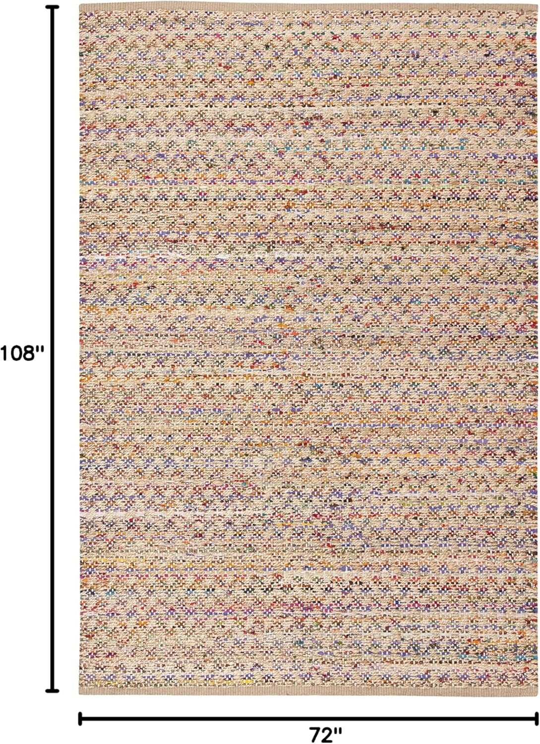 image:imageSAFAVIEH Area Rug 8x10 Cape Cod Collection Large Blue amp Natural Handmade Braided Jute Boho Design Ideal for Living Room Bedroom Office Dining Space CAP305MRedNatural