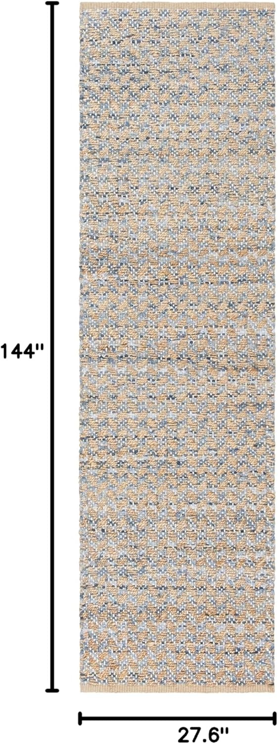 image:imageSAFAVIEH Area Rug 8x10 Cape Cod Collection Large Blue amp Natural Handmade Braided Jute Boho Design Ideal for Living Room Bedroom Office Dining Space CAP305MBlueNatural