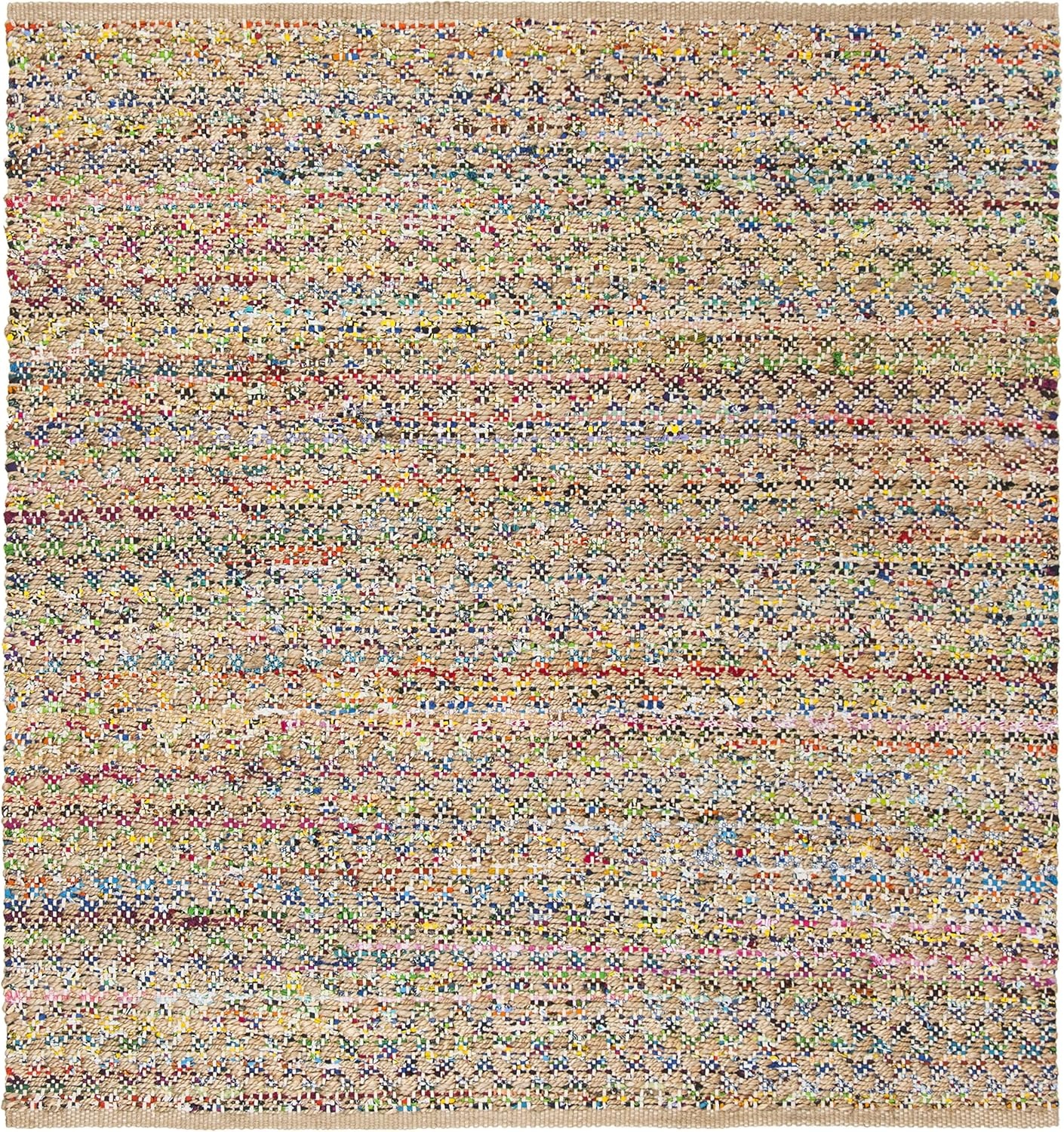 image:imageSAFAVIEH Area Rug 8x10 Cape Cod Collection Large Blue amp Natural Handmade Braided Jute Boho Design Ideal for Living Room Bedroom Office Dining Space CAP305MRedNatural
