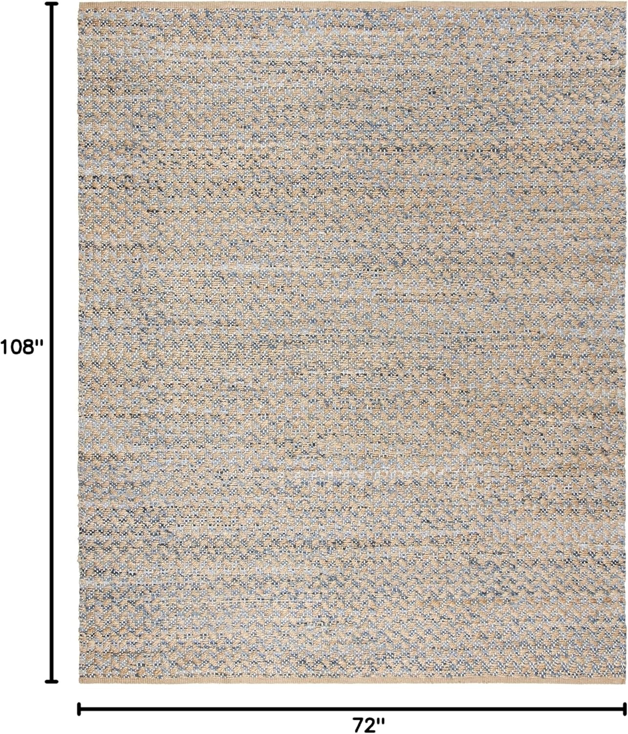 image:imageSAFAVIEH Area Rug 8x10 Cape Cod Collection Large Blue amp Natural Handmade Braided Jute Boho Design Ideal for Living Room Bedroom Office Dining Space CAP305MBlueNatural