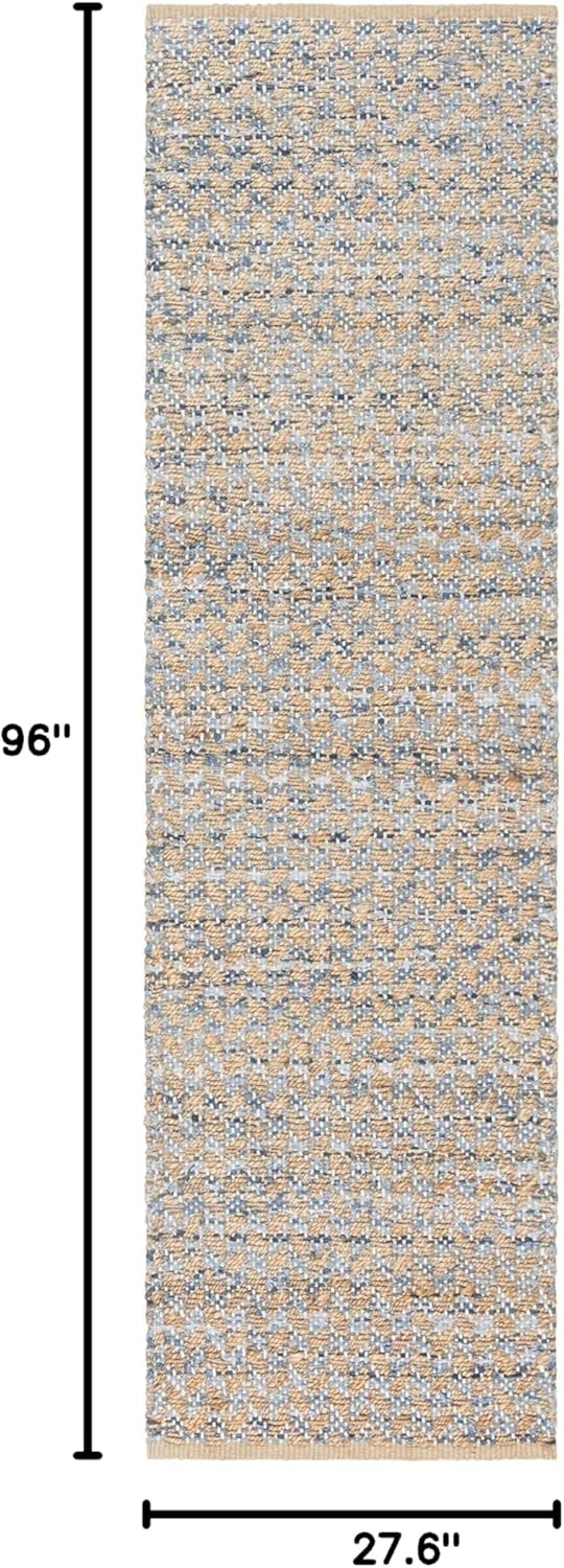 image:imageSAFAVIEH Area Rug 8x10 Cape Cod Collection Large Blue amp Natural Handmade Braided Jute Boho Design Ideal for Living Room Bedroom Office Dining Space CAP305MBlueNatural