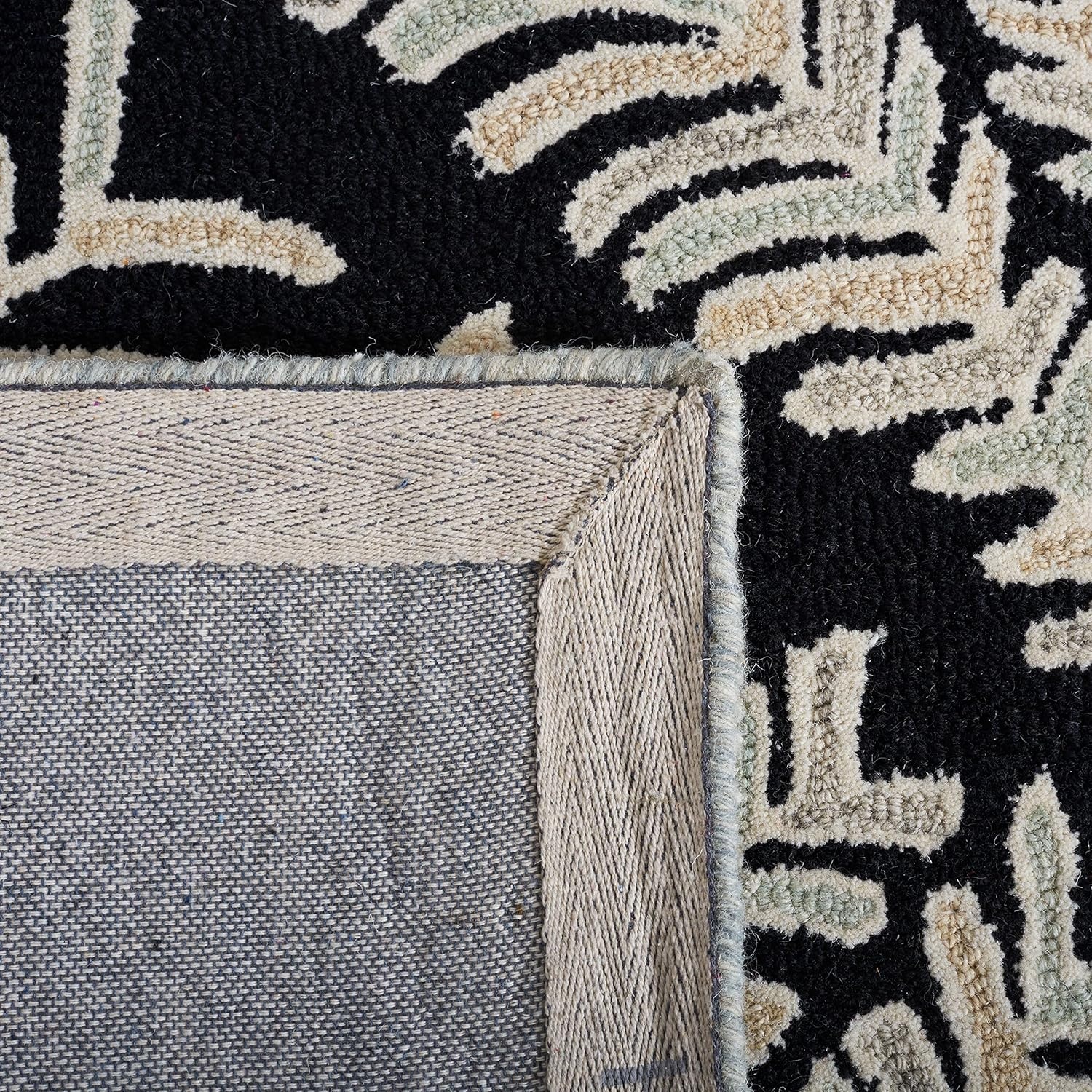 image:imageSAFAVIEH Area Rug 8x10 Capri Collection Large Ivory amp Blue Handmade Wool Ideal for Living Room Bedroom Office Dining Space CPR208ABlackIvory