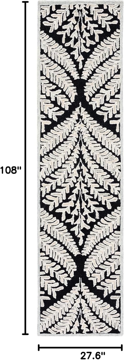 image:imageSAFAVIEH Area Rug 8x10 Capri Collection Large Ivory amp Blue Handmade Wool Ideal for Living Room Bedroom Office Dining Space CPR208ABlackIvory