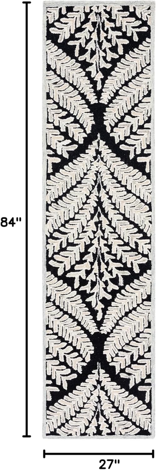 image:imageSAFAVIEH Area Rug 8x10 Capri Collection Large Ivory amp Blue Handmade Wool Ideal for Living Room Bedroom Office Dining Space CPR208ABlackIvory