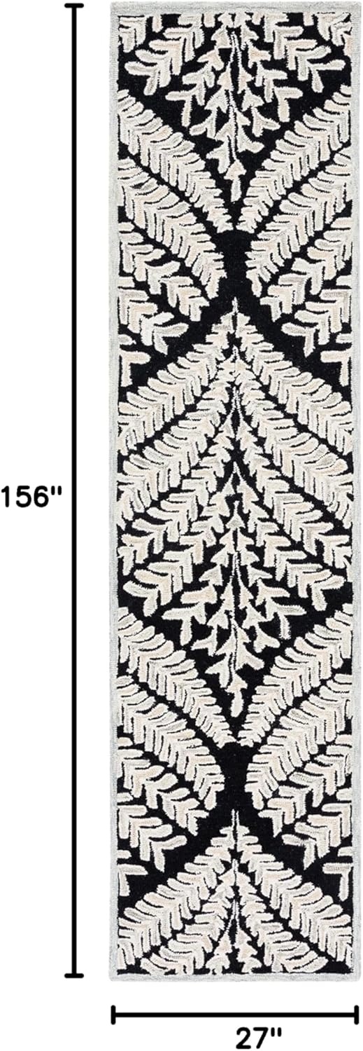 image:imageSAFAVIEH Area Rug 8x10 Capri Collection Large Ivory amp Blue Handmade Wool Ideal for Living Room Bedroom Office Dining Space CPR208ABlackIvory