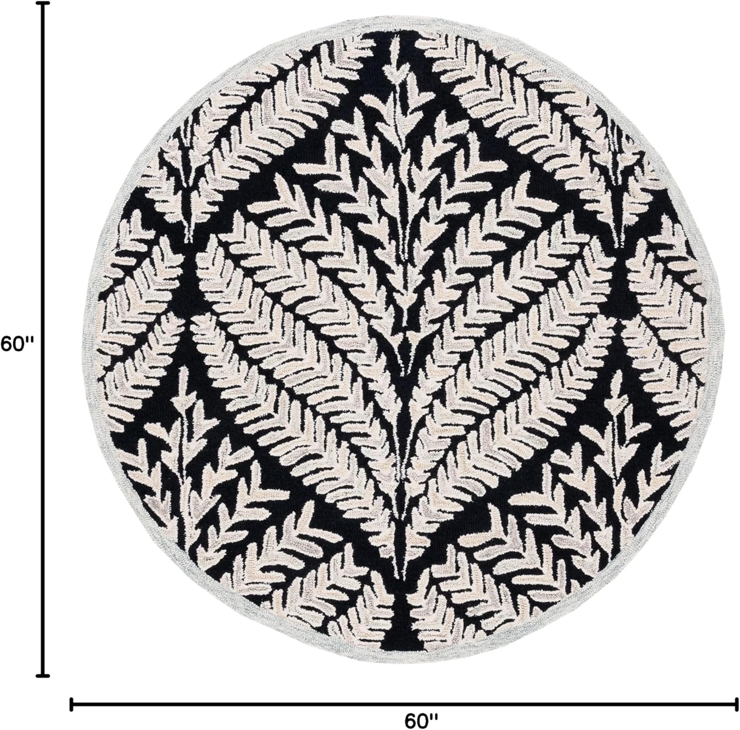 image:imageSAFAVIEH Area Rug 8x10 Capri Collection Large Ivory amp Blue Handmade Wool Ideal for Living Room Bedroom Office Dining Space CPR208ABlackIvory
