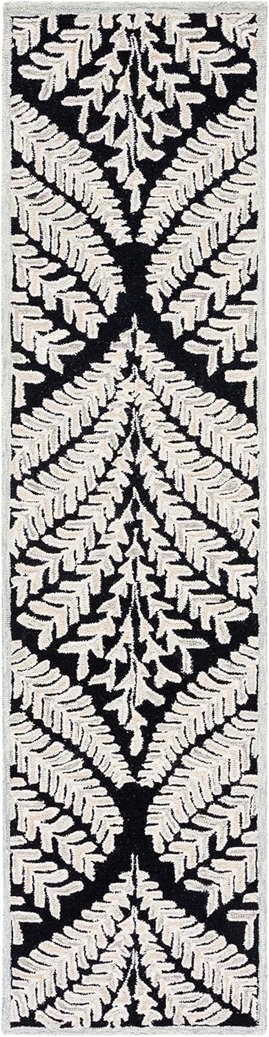 image:imageSAFAVIEH Area Rug 8x10 Capri Collection Large Ivory amp Blue Handmade Wool Ideal for Living Room Bedroom Office Dining Space CPR208ABlackIvory