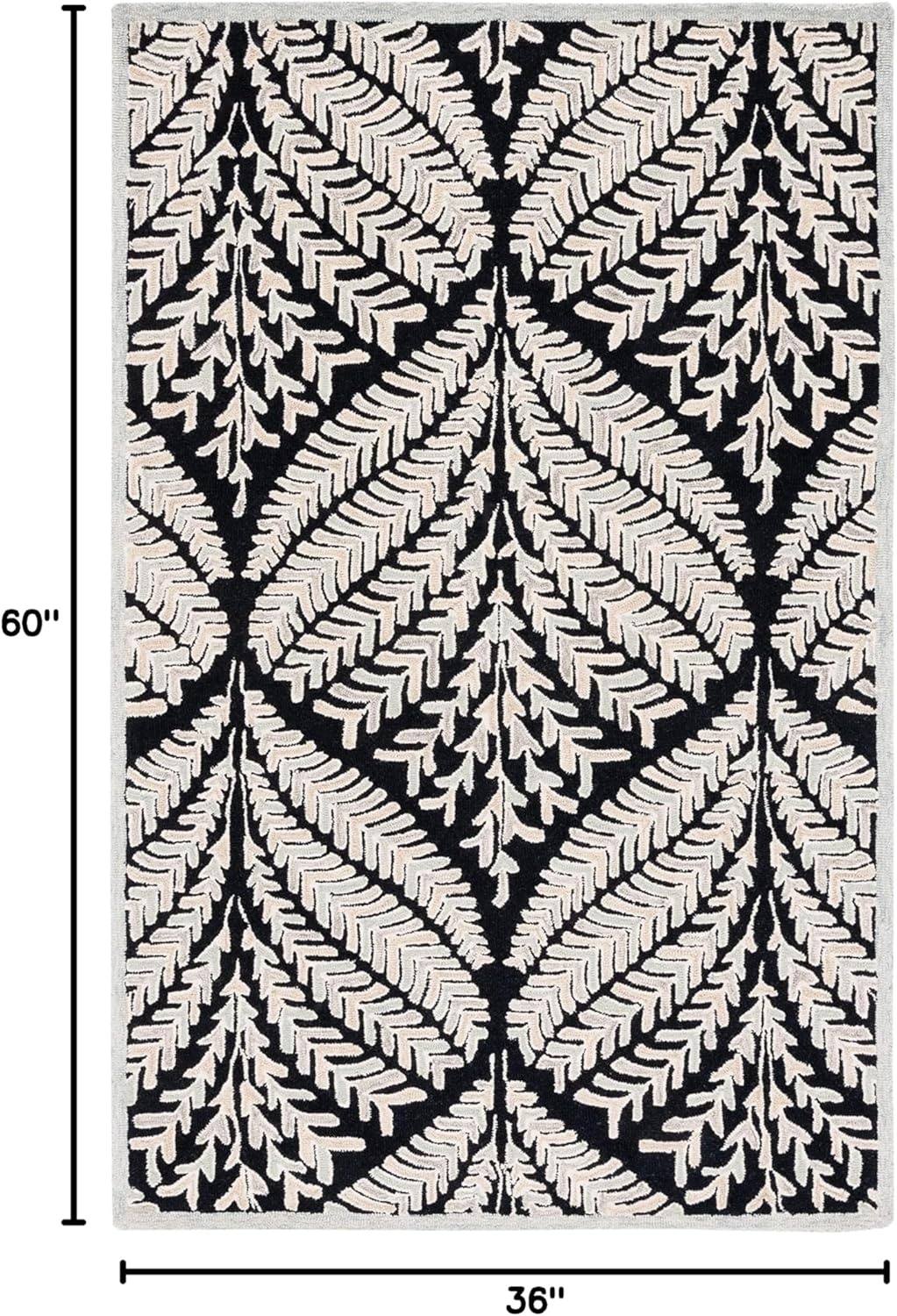 image:imageSAFAVIEH Area Rug 8x10 Capri Collection Large Ivory amp Blue Handmade Wool Ideal for Living Room Bedroom Office Dining Space CPR208ABlackIvory