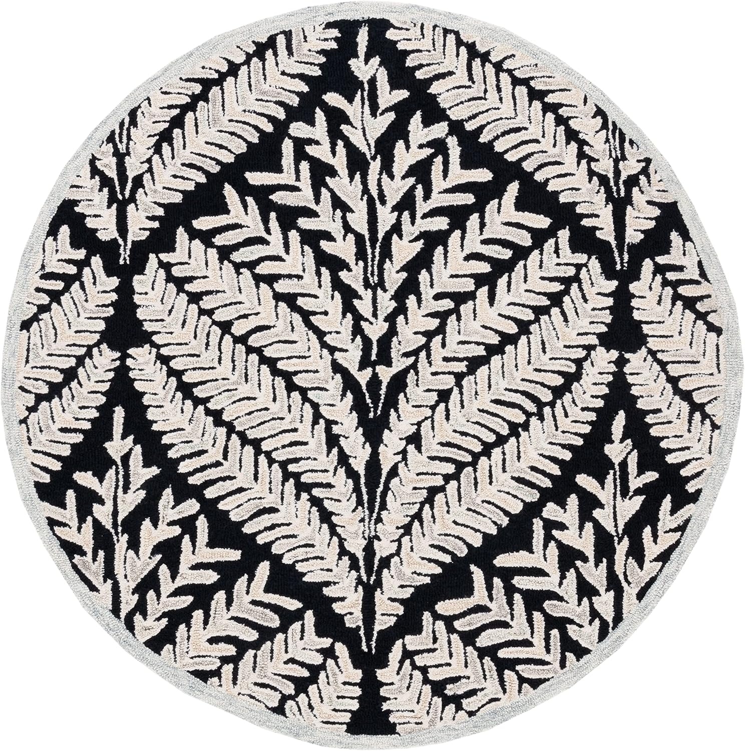 image:imageSAFAVIEH Area Rug 8x10 Capri Collection Large Ivory amp Blue Handmade Wool Ideal for Living Room Bedroom Office Dining Space CPR208ABlackIvory