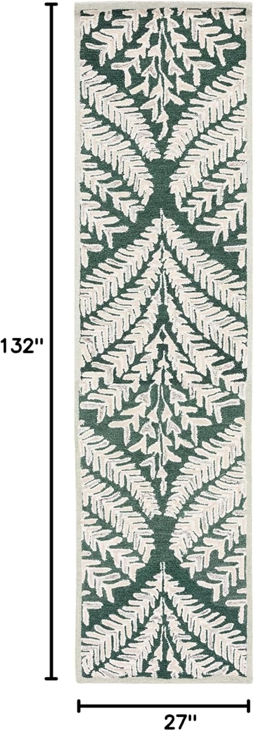image:imageSAFAVIEH Area Rug 8x10 Capri Collection Large Ivory amp Blue Handmade Wool Ideal for Living Room Bedroom Office Dining Space CPR208ADark GreenIvory