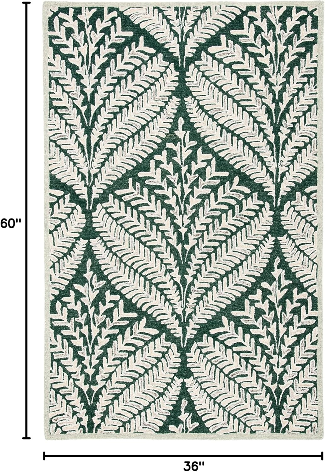 image:imageSAFAVIEH Area Rug 8x10 Capri Collection Large Ivory amp Blue Handmade Wool Ideal for Living Room Bedroom Office Dining Space CPR208ADark GreenIvory
