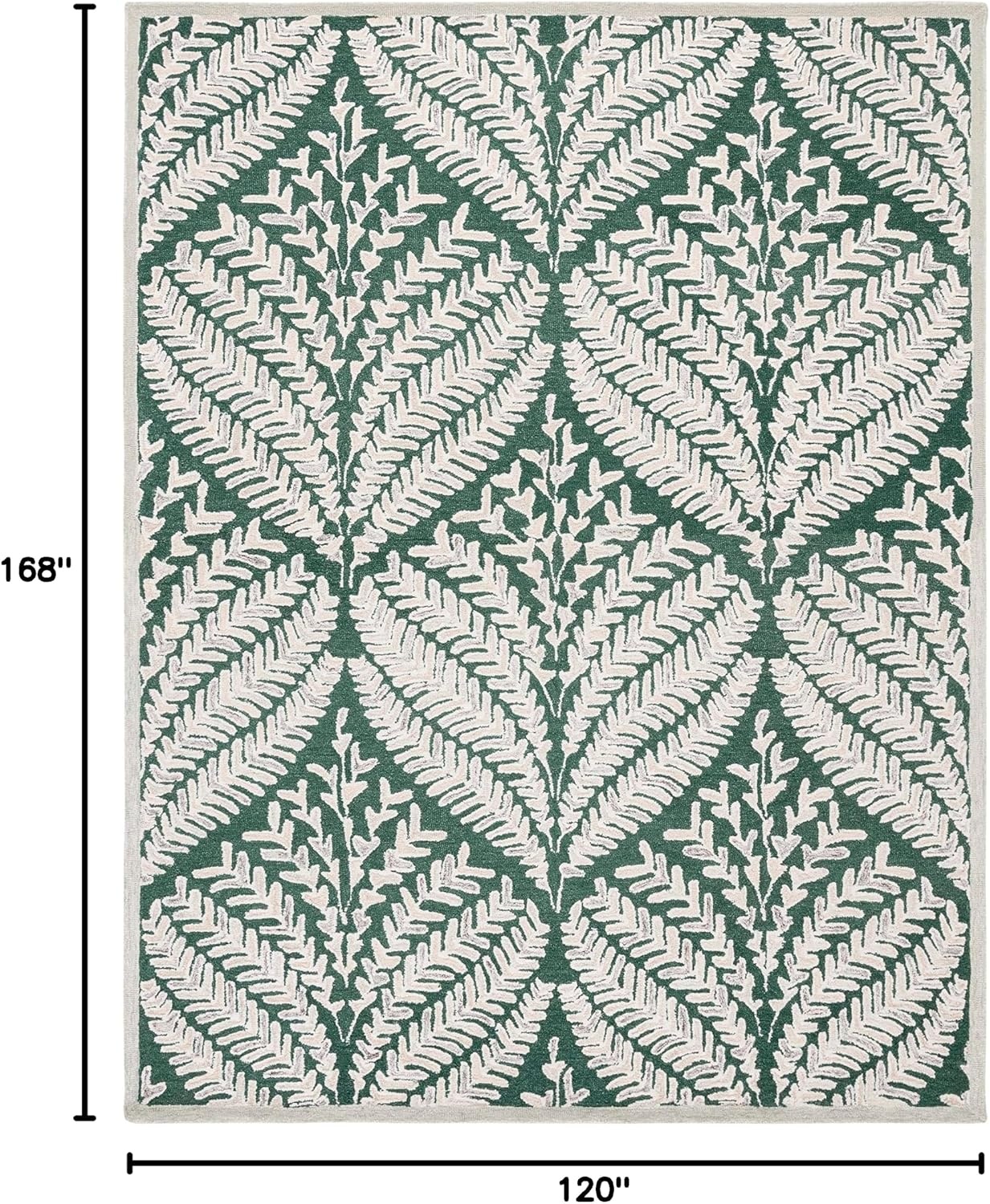 image:imageSAFAVIEH Area Rug 8x10 Capri Collection Large Ivory amp Blue Handmade Wool Ideal for Living Room Bedroom Office Dining Space CPR208ADark GreenIvory