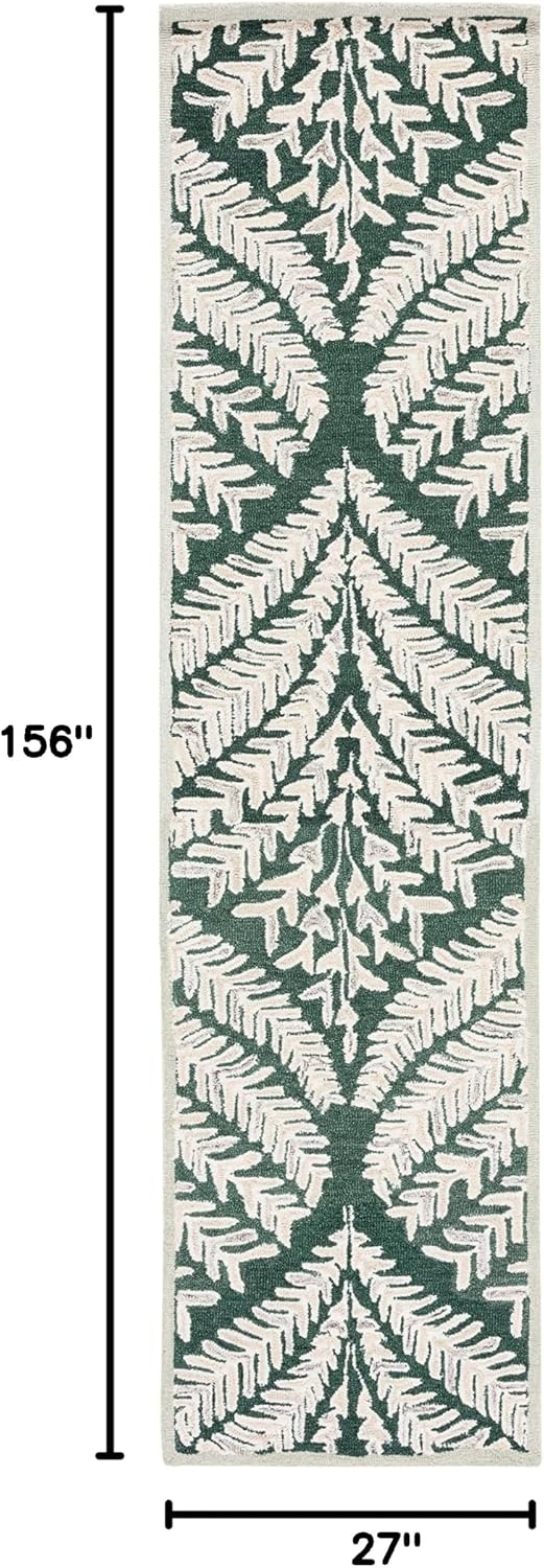 image:imageSAFAVIEH Area Rug 8x10 Capri Collection Large Ivory amp Blue Handmade Wool Ideal for Living Room Bedroom Office Dining Space CPR208ADark GreenIvory