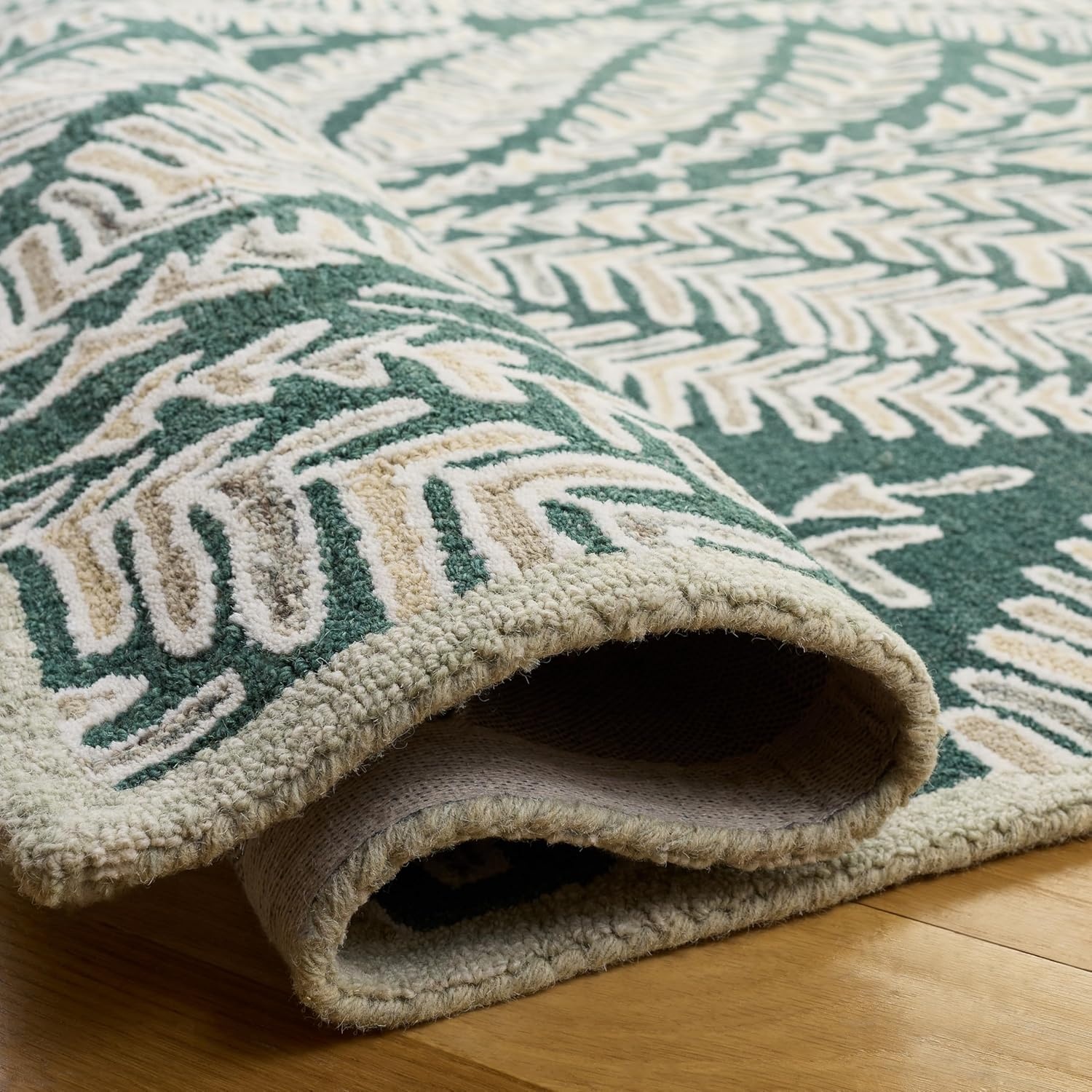image:imageSAFAVIEH Area Rug 8x10 Capri Collection Large Ivory amp Blue Handmade Wool Ideal for Living Room Bedroom Office Dining Space CPR208ADark GreenIvory