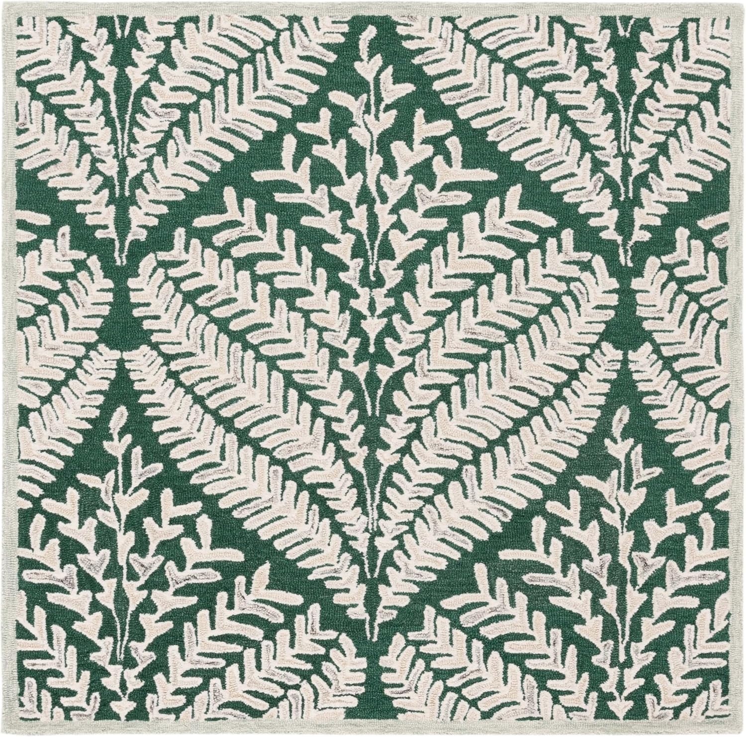 image:imageSAFAVIEH Area Rug 8x10 Capri Collection Large Ivory amp Blue Handmade Wool Ideal for Living Room Bedroom Office Dining Space CPR208ADark GreenIvory