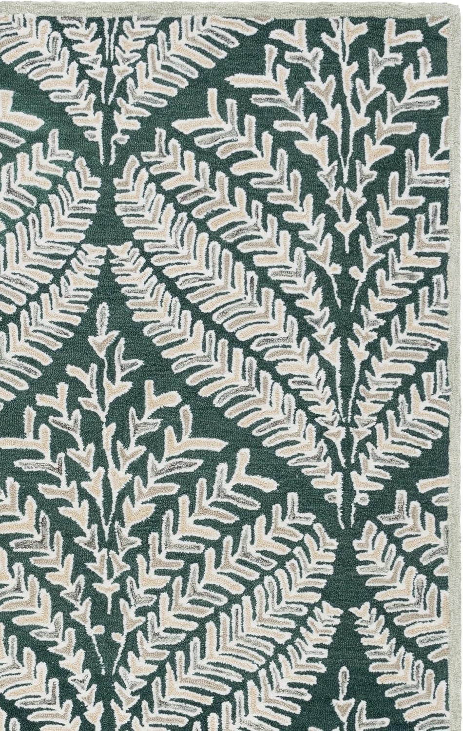 image:imageSAFAVIEH Area Rug 8x10 Capri Collection Large Ivory amp Blue Handmade Wool Ideal for Living Room Bedroom Office Dining Space CPR208ADark GreenIvory