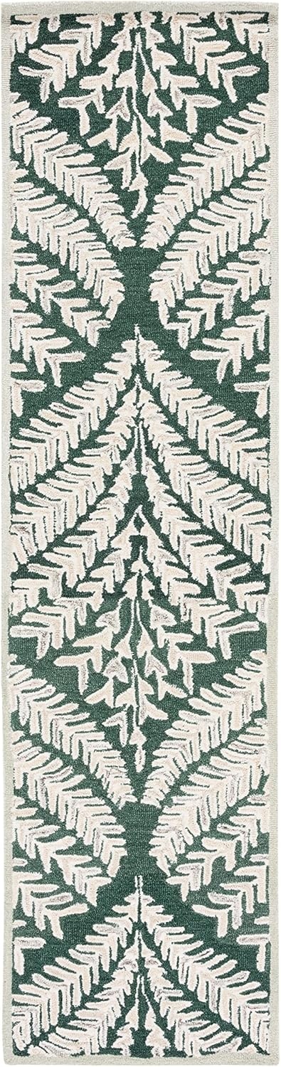 image:imageSAFAVIEH Area Rug 8x10 Capri Collection Large Ivory amp Blue Handmade Wool Ideal for Living Room Bedroom Office Dining Space CPR208ADark GreenIvory