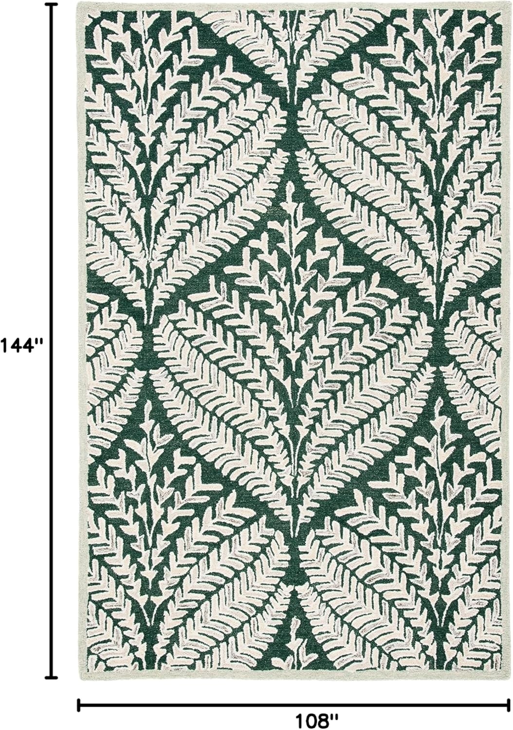 image:imageSAFAVIEH Area Rug 8x10 Capri Collection Large Ivory amp Blue Handmade Wool Ideal for Living Room Bedroom Office Dining Space CPR208ADark GreenIvory
