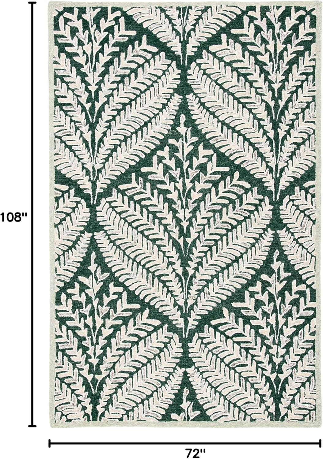 image:imageSAFAVIEH Area Rug 8x10 Capri Collection Large Ivory amp Blue Handmade Wool Ideal for Living Room Bedroom Office Dining Space CPR208ADark GreenIvory
