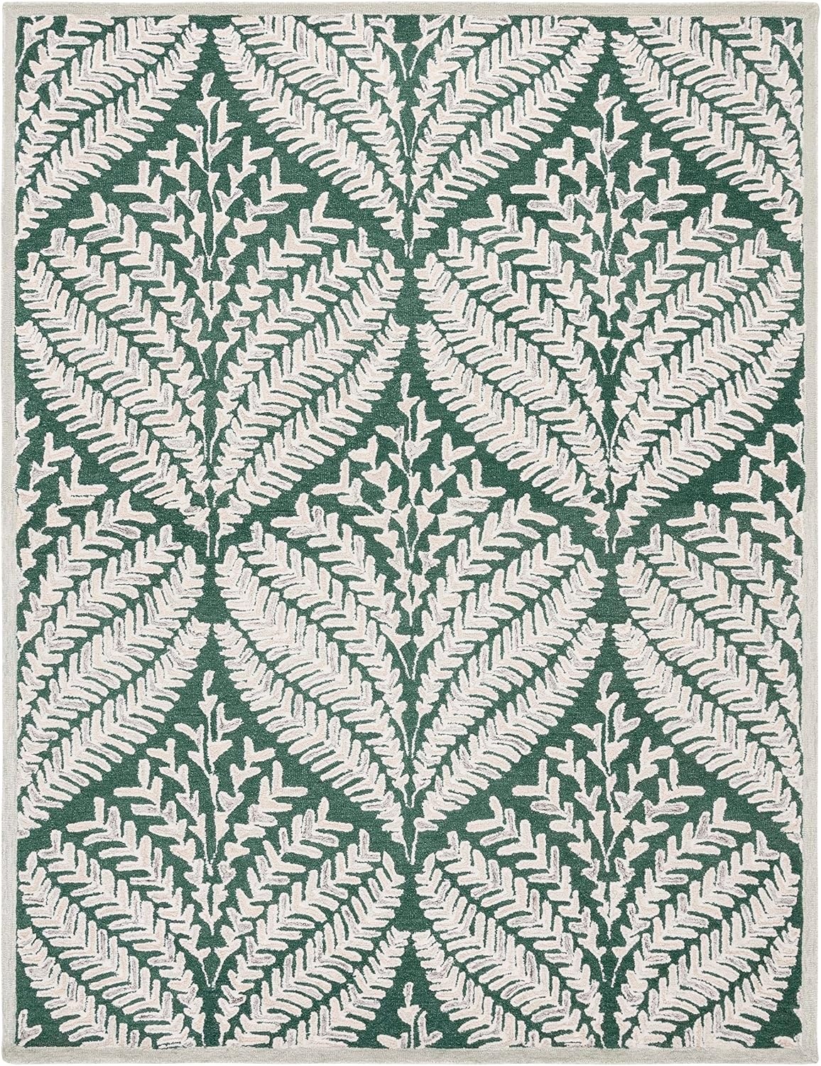 image:imageSAFAVIEH Area Rug 8x10 Capri Collection Large Ivory amp Blue Handmade Wool Ideal for Living Room Bedroom Office Dining Space CPR208ADark GreenIvory