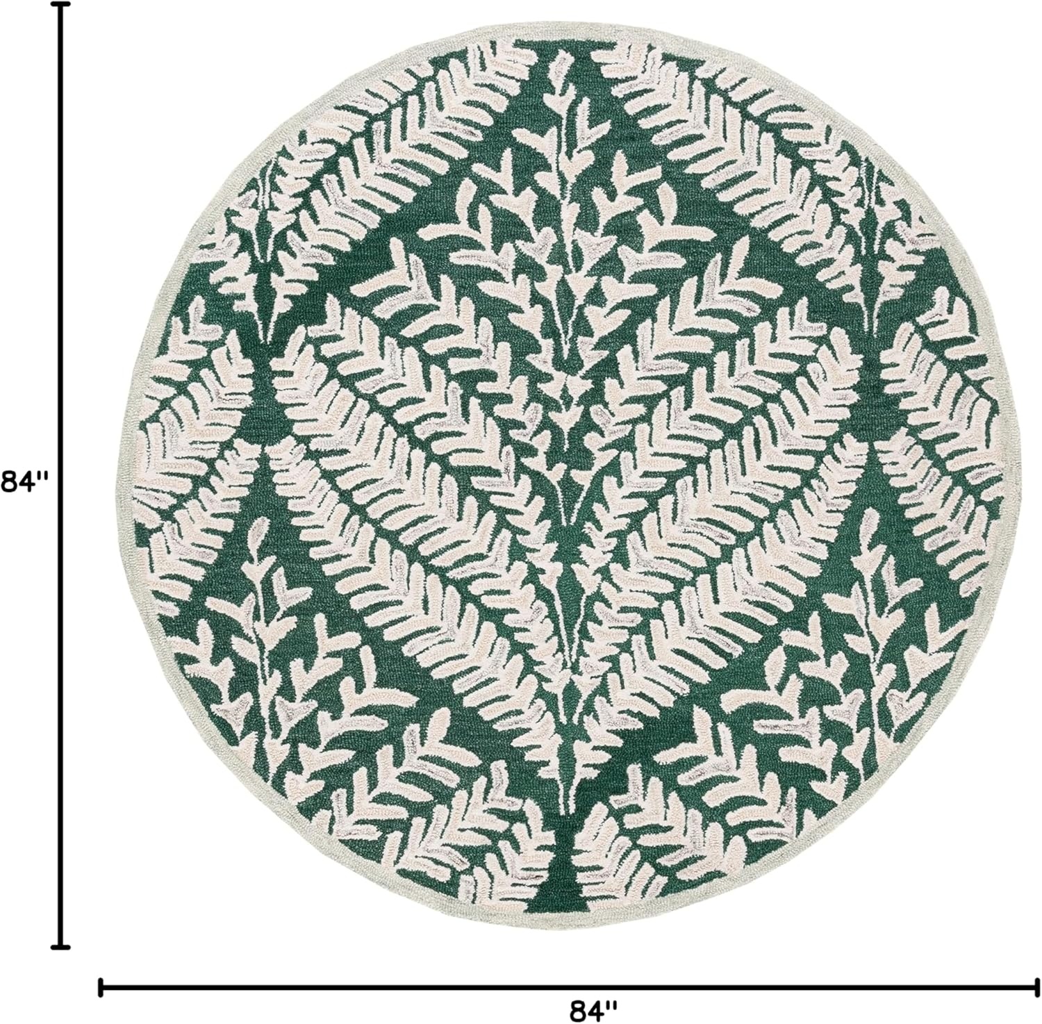 image:imageSAFAVIEH Area Rug 8x10 Capri Collection Large Ivory amp Blue Handmade Wool Ideal for Living Room Bedroom Office Dining Space CPR208ADark GreenIvory