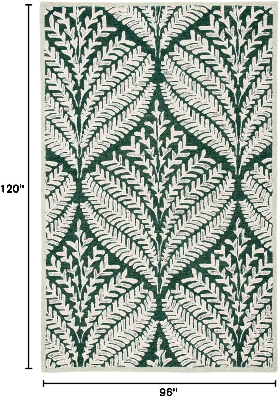 image:imageSAFAVIEH Area Rug 8x10 Capri Collection Large Ivory amp Blue Handmade Wool Ideal for Living Room Bedroom Office Dining Space CPR208ADark GreenIvory