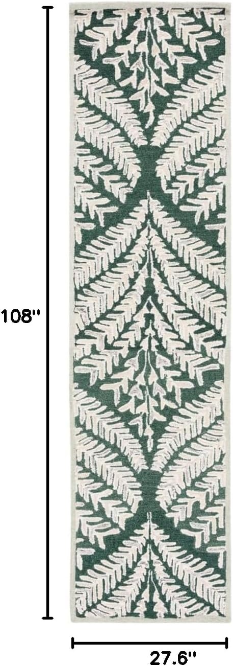 image:imageSAFAVIEH Area Rug 8x10 Capri Collection Large Ivory amp Blue Handmade Wool Ideal for Living Room Bedroom Office Dining Space CPR208ADark GreenIvory
