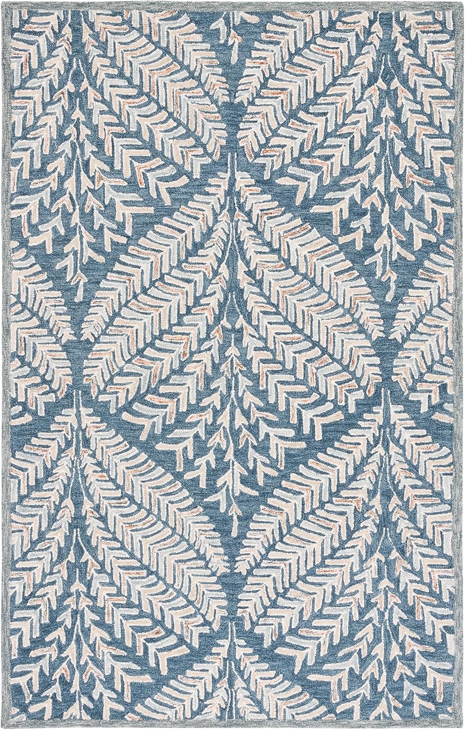 image:imageSAFAVIEH Area Rug 8x10 Capri Collection Large Ivory amp Blue Handmade Wool Ideal for Living Room Bedroom Office Dining Space CPR208AGreyIvory