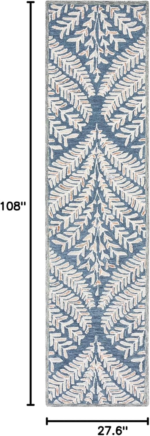 image:imageSAFAVIEH Area Rug 8x10 Capri Collection Large Ivory amp Blue Handmade Wool Ideal for Living Room Bedroom Office Dining Space CPR208AGreyIvory