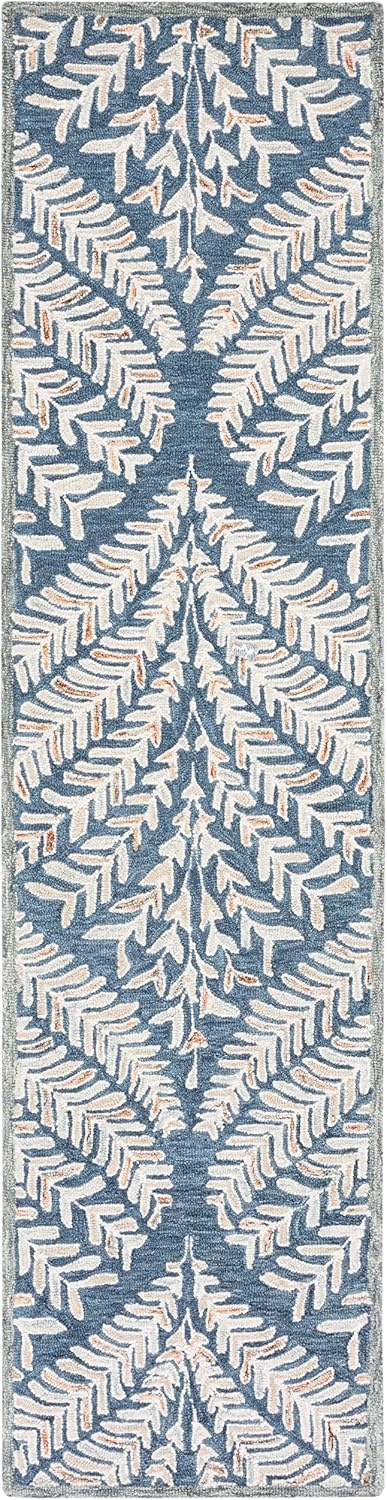 image:imageSAFAVIEH Area Rug 8x10 Capri Collection Large Ivory amp Blue Handmade Wool Ideal for Living Room Bedroom Office Dining Space CPR208AGreyIvory