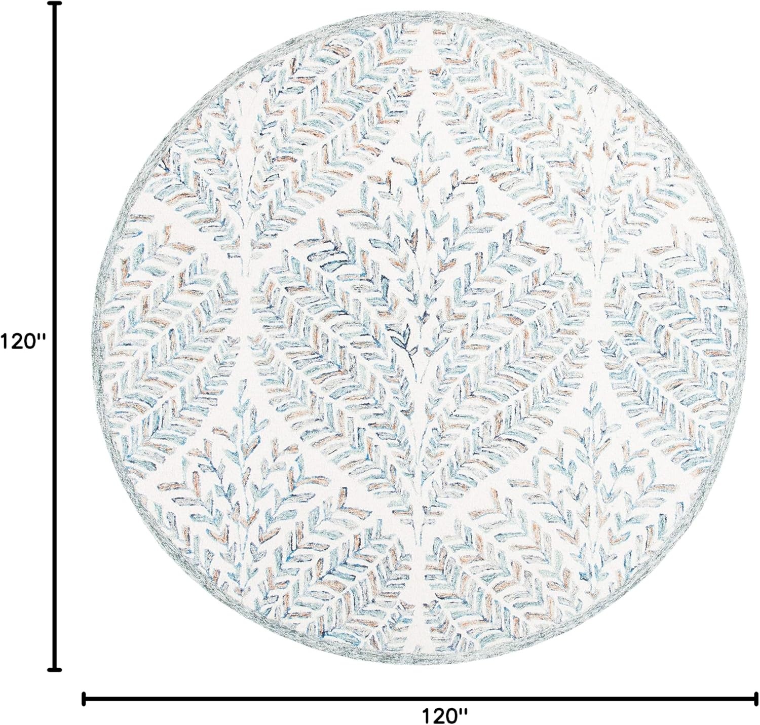 image:imageSAFAVIEH Area Rug 8x10 Capri Collection Large Ivory amp Blue Handmade Wool Ideal for Living Room Bedroom Office Dining Space CPR208AIvoryBlue
