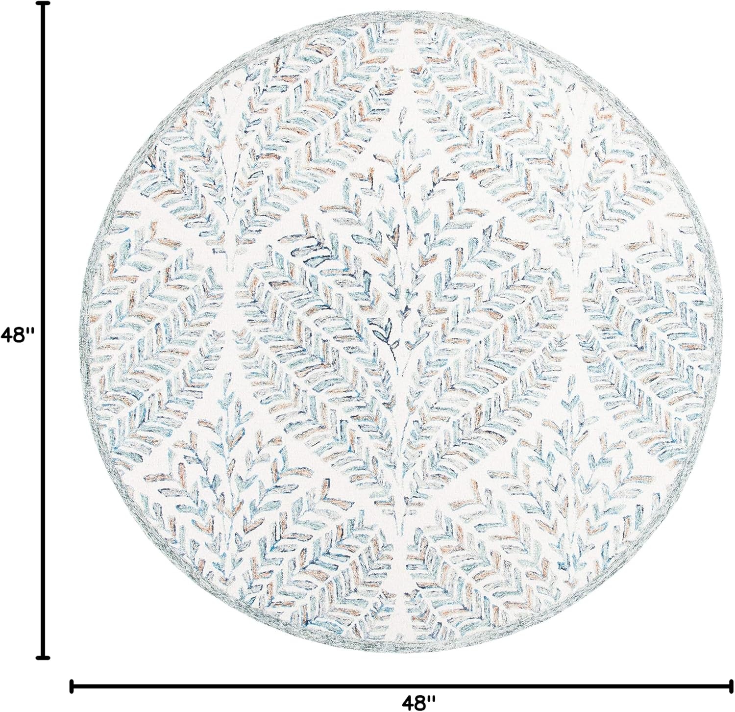 image:imageSAFAVIEH Area Rug 8x10 Capri Collection Large Ivory amp Blue Handmade Wool Ideal for Living Room Bedroom Office Dining Space CPR208AIvoryBlue